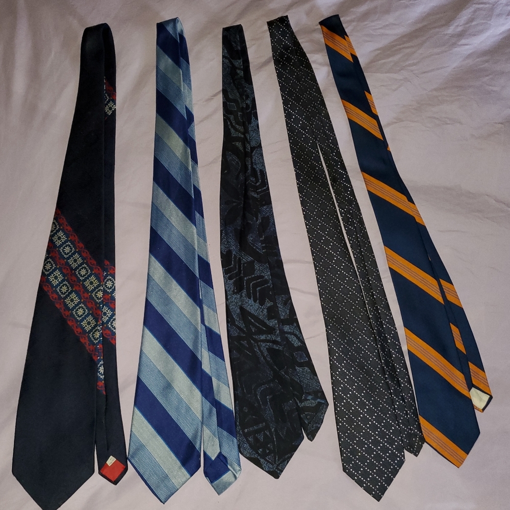 Collection of vintage ties in shades of blue